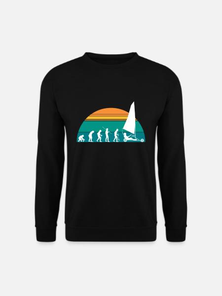 Vintage Retro Evolution Strandsegler - Unisex Pullover - Schwarz