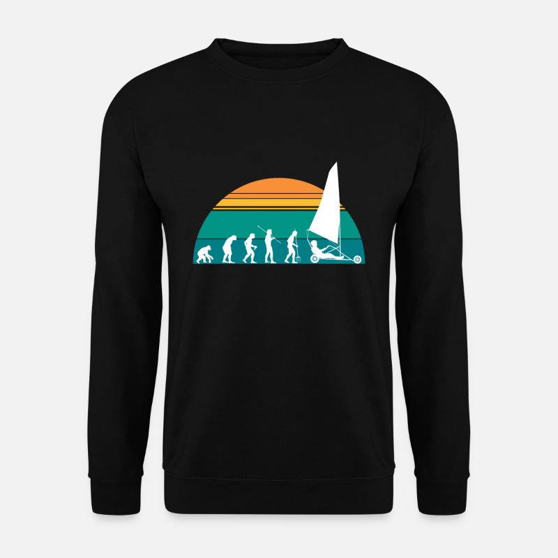 Vintage Retro Evolution Strandsegler - Unisex Pullover - Schwarz