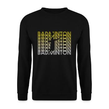 Federball Badminton Geschenk - Unisex Pullover - Schwarz - Vorne - Alina (178cm) & Michal (187cm)