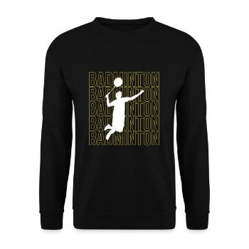 Federball Badminton Geschenk - Unisex Pullover - Schwarz - Vorne - Alina (178cm) & Michal (187cm)