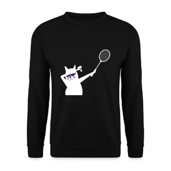 Cat Cat Badminton Badminton Badminton Badminton - Unisex Sweatshirt - black - Front - Alina (178cm) & Michal (187cm)