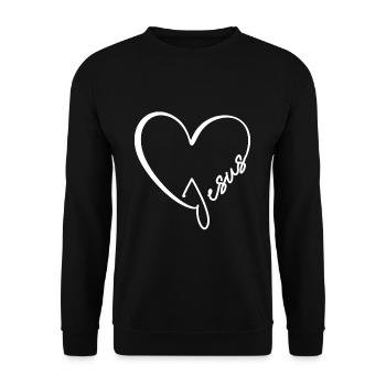 Jésus Amour Cœur Cadeau - Sweat-shirt Unisexe - noir - Devant - Alina (178cm) & Michal (187cm)