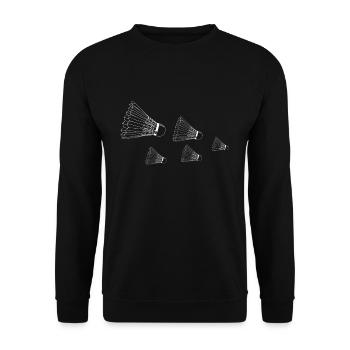Federball Badminton Geschenk - Unisex Pullover - Schwarz - Vorne - Alina (178cm) & Michal (187cm)