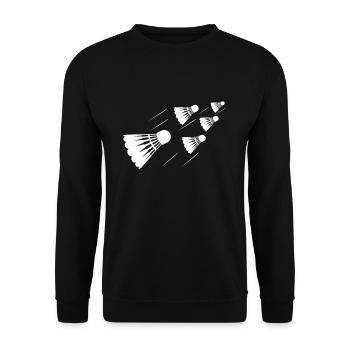 Federball Badminton Geschenk - Unisex Pullover - Schwarz - Vorne - Alina (178cm) & Michal (187cm)