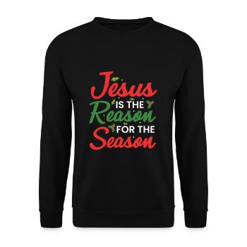 Jesus Is The Reason Of The Season - Unisex Pullover - Schwarz - Vorne - Alina (178cm) & Michal (187cm)