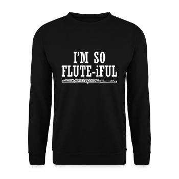 I Am So Flute Iful Gift Flutes - Unisex Sweatshirt - black - Front - Alina (178cm) & Michal (187cm)