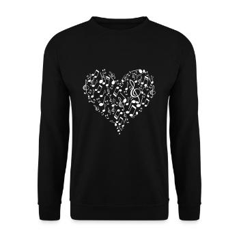 Love Clef Flutes Joueur Flûte Flûte - Sweat-shirt Unisexe - noir - Devant - Alina (178cm) & Michal (187cm)