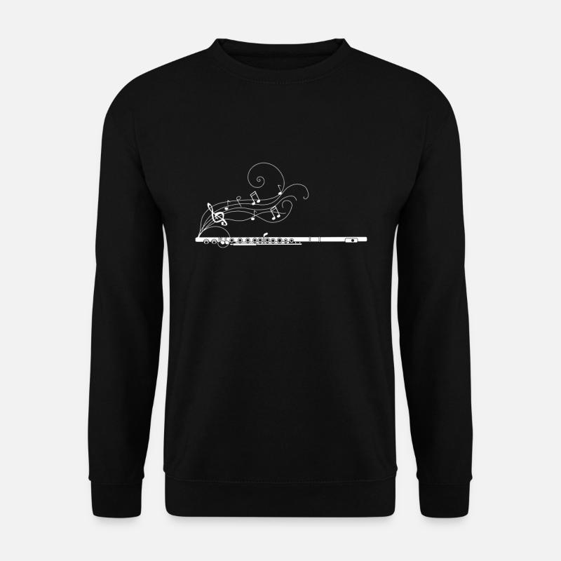 Querflöte Geschenk Musik Noten - Unisex Pullover - Schwarz