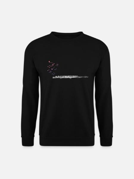 Querflöte Geschenk Musik Noten - Unisex Pullover - Schwarz