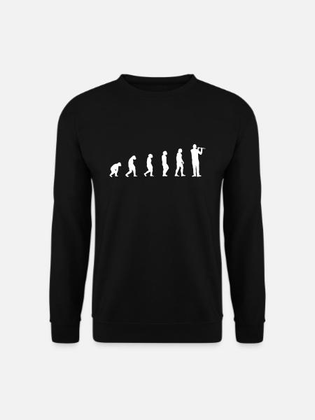 Evolution Flute Player Gift - Unisex Sweatshirt - black