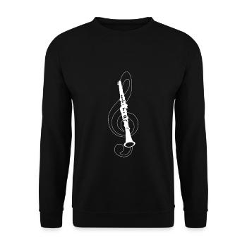Clarinet Clef - Unisex Sweatshirt - black - Front - Alina (178cm) & Michal (187cm)