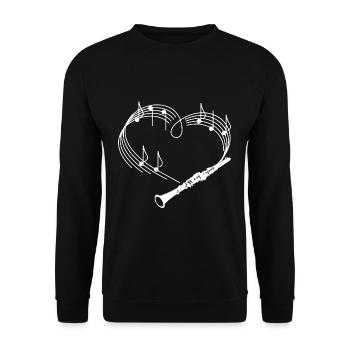 Heart Love Clarinet Gift - Unisex Sweatshirt - black - Front - Alina (178cm) & Michal (187cm)