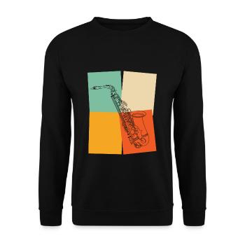 Vintage Retro Saxophone Professeur Cadeau - Sweat-shirt Unisexe - noir - Devant - Alina (178cm) & Michal (187cm)