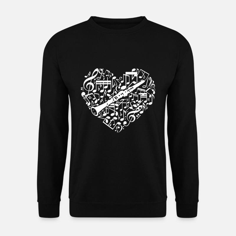 Herz Love Klarinette Geschenk - Unisex Pullover - Schwarz