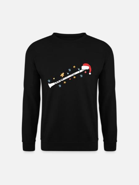 Weihnachten Ugly Christmas Klarinette Geschenk - Unisex Pullover - Schwarz