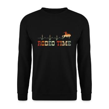 Vintage Heartbeat Heart Rate Rodeo Time - Unisex Sweatshirt - black - Front - Alina (178cm) & Michal (187cm)