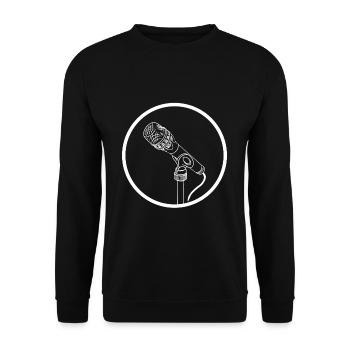 Stand Up Comedy Microphone Gift - Unisex Sweatshirt - black - Front - Alina (178cm) & Michal (187cm)