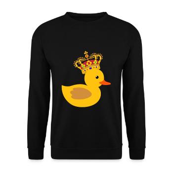 Canard en caoutchouc Cadeau Reine King Crown - Sweat-shirt Unisexe - noir - Devant - Alina (178cm) & Michal (187cm)