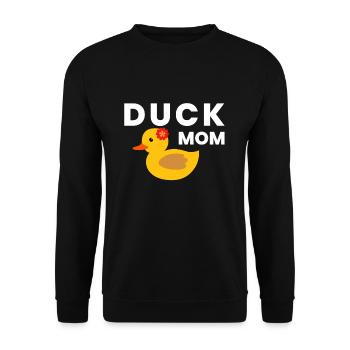 Canard Maman Jaune Caoutchouc Canard Maman Mère - Sweat-shirt Unisexe - noir - Devant - Alina (178cm) & Michal (187cm)