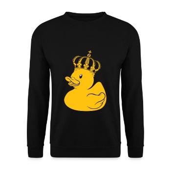 Canard en caoutchouc Cadeau Reine King Crown - Sweat-shirt Unisexe - noir - Devant - Alina (178cm) & Michal (187cm)