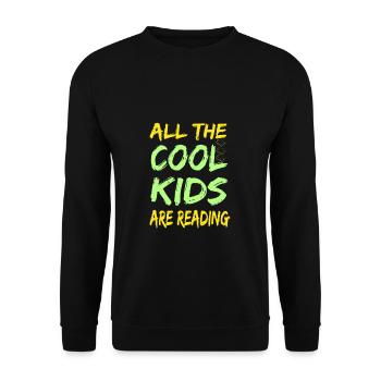 All The Cool Kids Are Reading - Unisex Sweatshirt - black - Front - Alina (178cm) & Michal (187cm)