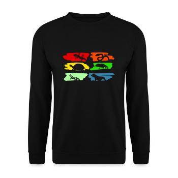 Vintage Retro Reptiles Crocodile - Sweat-shirt Unisexe - noir - Devant - Alina (178cm) & Michal (187cm)