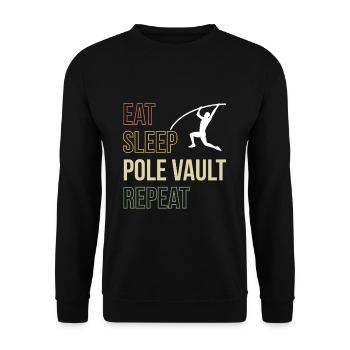 Eat Sleep Pole Vault Stabhochsprung Chemise - Sweat-shirt Unisexe - noir - Devant - Alina (178cm) & Michal (187cm)