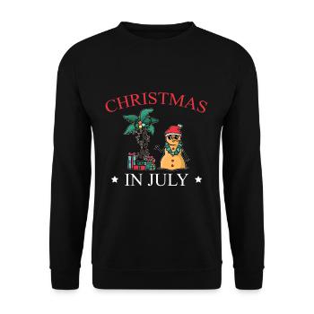 Christmas In July Snowman from Sand Beach - Unisex Sweatshirt - black - Front - Alina (178cm) & Michal (187cm)