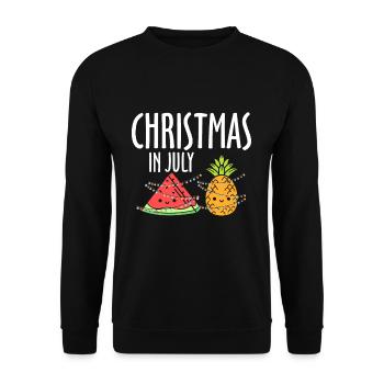 Christmas In July Pineapple Watermelon - Unisex Sweatshirt - black - Front - Alina (178cm) & Michal (187cm)