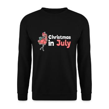 Christmas In July Flamingo Shirt Gift - Unisex Sweatshirt - black - Front - Alina (178cm) & Michal (187cm)