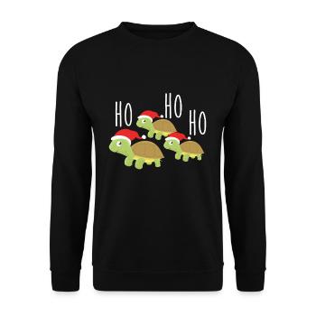 Ho Ho Ho Turtles Gift Christmas - Unisex Sweatshirt - black - Front - Alina (178cm) & Michal (187cm)