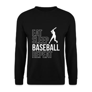 Eat Sleep Baseball Repeat Shirt Cadeau - Sweat-shirt Unisexe - noir - Devant - Alina (178cm) & Michal (187cm)
