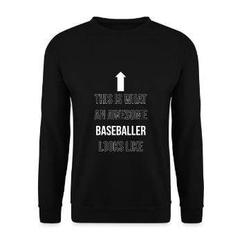 Voici à quoi ressemble un baseballeur génial - Sweat-shirt Unisexe - noir - Devant - Alina (178cm) & Michal (187cm)
