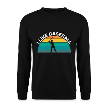 Vintage Retro J’aime Le Cadeau Chemise de Baseball - Sweat-shirt Unisexe - noir - Devant - Alina (178cm) & Michal (187cm)