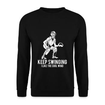 Continuez à vous balancer J’aime la chemise Cool Wind - Sweat-shirt Unisexe - noir - Devant - Alina (178cm) & Michal (187cm)