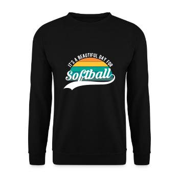 C’est une belle journée pour un cadeau de chemise de softball - Sweat-shirt Unisexe - noir - Devant - Alina (178cm) & Michal (187cm)