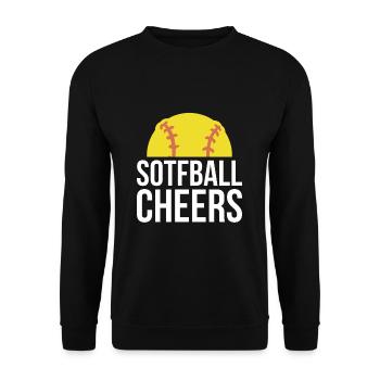 Softball Cheers Geschenk - Unisex Pullover - Schwarz - Vorne - Alina (178cm) & Michal (187cm)