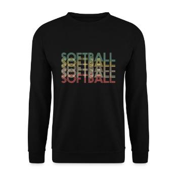 Vintage Retro Softball Shirt Geschenk - Unisex Pullover - Schwarz - Vorne - Alina (178cm) & Michal (187cm)