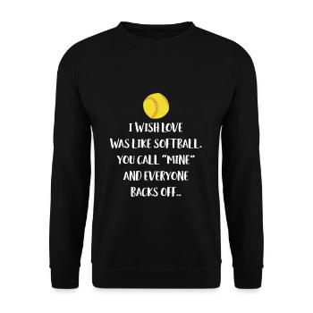 Softball Spieler Shirt Geschenk - Unisex Pullover - Schwarz - Vorne - Alina (178cm) & Michal (187cm)