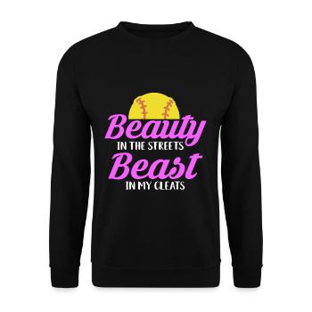 La Belle dans les rues Bête dans mes crampons - Sweat-shirt Unisexe - noir - Devant - Alina (178cm) & Michal (187cm)