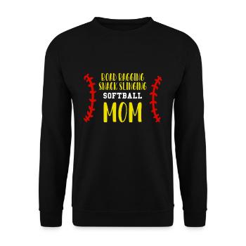 Softball Mom Shirt Geschenk - Unisex Pullover - Schwarz - Vorne - Alina (178cm) & Michal (187cm)