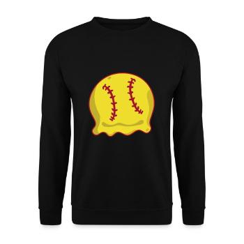 Softball Shirt Geschenk Spieler - Unisex Pullover - Schwarz - Vorne - Alina (178cm) & Michal (187cm)