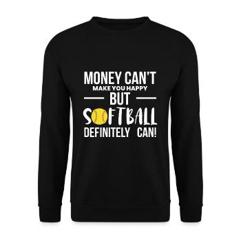 L’argent ne peut pas vous rendre heureux, mais le softball - Sweat-shirt Unisexe - noir - Devant - Alina (178cm) & Michal (187cm)