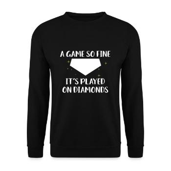 A Game So Fine It ́s Played On Diamonds - Unisex Sweatshirt - black - Front - Alina (178cm) & Michal (187cm)