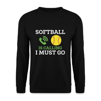 Softball Is Calling I Must Go Shirt Gift - Sweat-shirt Unisexe - noir - Devant - Alina (178cm) & Michal (187cm)