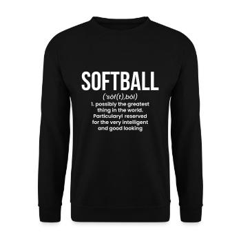 Softball Definition Shirt Geschenk - Unisex Pullover - Schwarz - Vorne - Alina (178cm) & Michal (187cm)