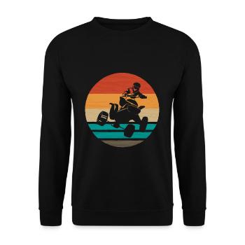 Vintage Retro Quad Driver Shirt Gift - Unisex Sweatshirt - black - Front - Alina (178cm) & Michal (187cm)