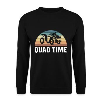 Vintage Retro Quad Time Shirt Gift - Unisex Sweatshirt - black - Front - Alina (178cm) & Michal (187cm)