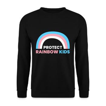 Protect Rainbow Kids Shirt Geschenk - Unisex Pullover - Schwarz - Vorne - Alina (178cm) & Michal (187cm)