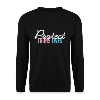 Protect Trans Live Shirt Gift Trans Kids - Unisex Sweatshirt - black - Front - Alina (178cm) & Michal (187cm)